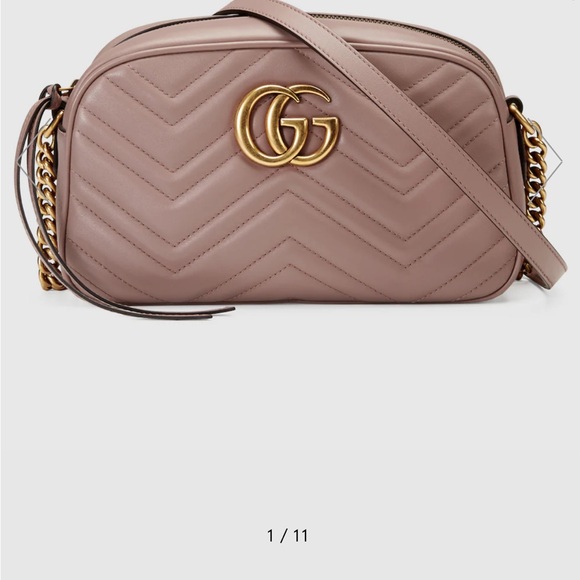 Small Gucci Marmont in Dusty Rose Leather - Picture 13 of 16
